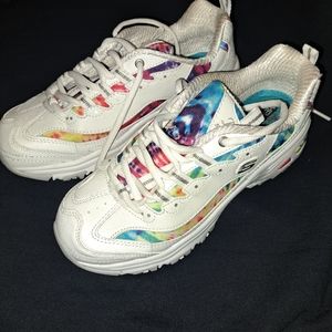 Skechers White Rainbow Sneakers Women Size 7